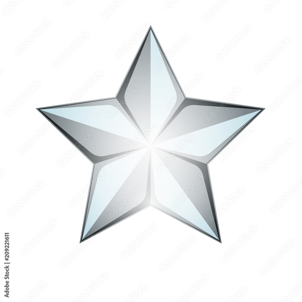 Obraz premium Silver Star 3D illustration