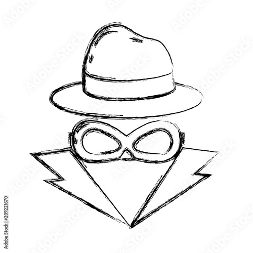 grunge thief with criminal mask and elegant hat