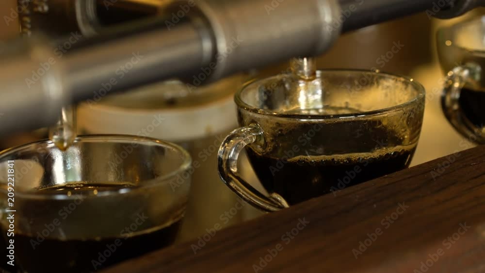 Barista brewing coffee, method pour over, drip coffee.