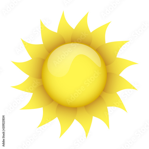 yellow sun on a white background