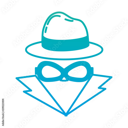degraded line thief with criminal mask and elegant hat