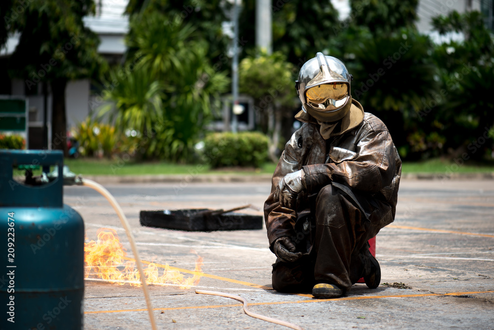 Fire extinguisher demonstration Fire extinguisher demonstration