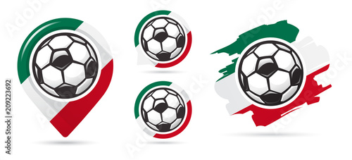 Mexican football vector icons. Soccer goal. Set of football icons.
