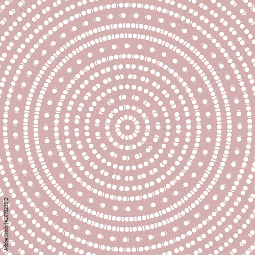 Seamless geometric vector pattern. Modern purple ornament with white dotted elements. Geometric abstract pattern