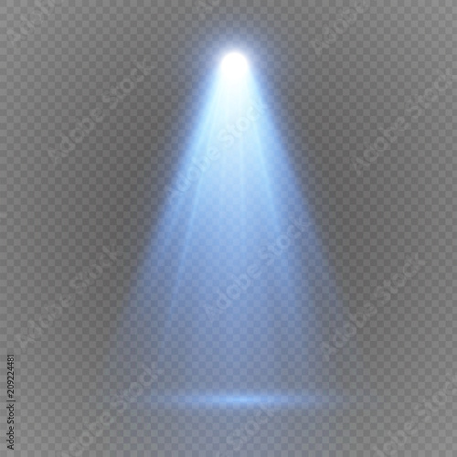 Vector light sources, concert lighting,  set. Concert spotlight illuminated spotlights for web design illustration