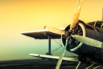 Acrylglasbilder Alte Flugzeuge Verlassenes Oldtimer-Flugzeug im Feld  © andreymuravin