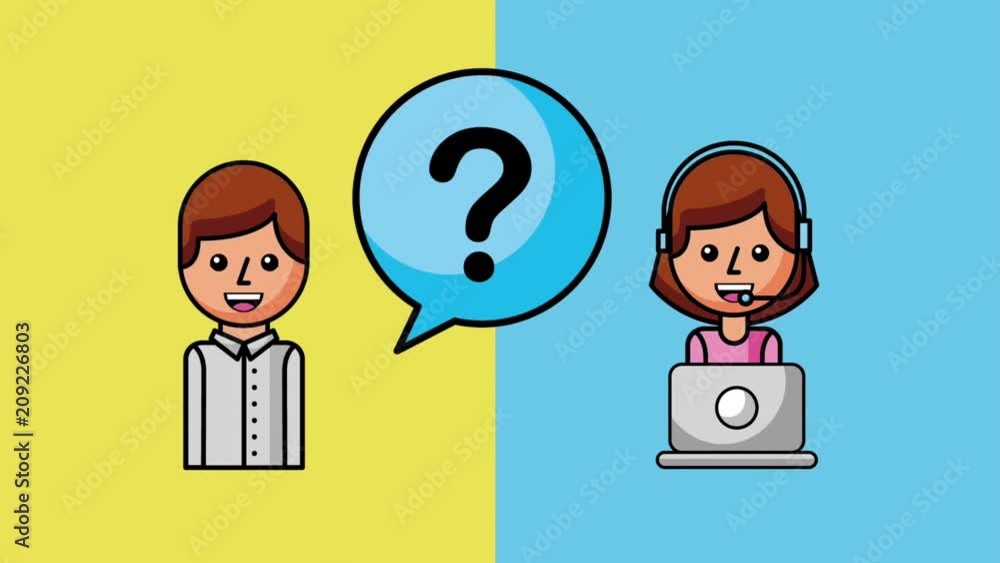 customer service agent woman with laptop and client support animation hd customer service agent woman with laptop and client support animation hd