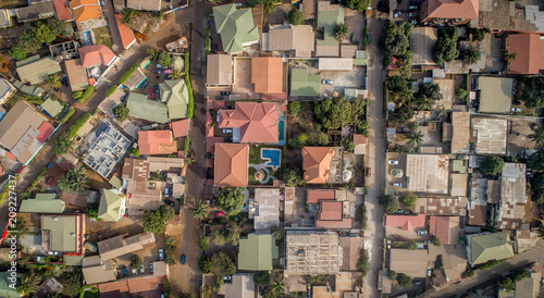 Top shot of africa village town - beautiful landscape cityscape