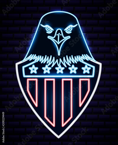 american independence day usa shield form of eagle vector illustration photo