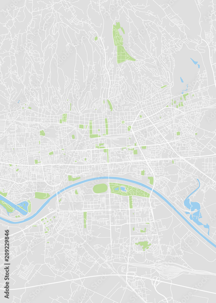 Obraz premium Zagreb colored vector map