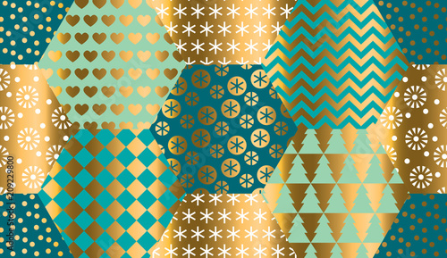 Luxury xmas patchwork seamless pattern