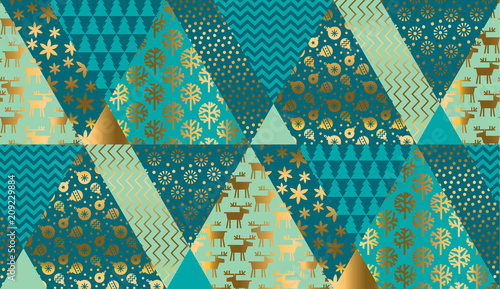 Luxury xmas patchwork seamless pattern