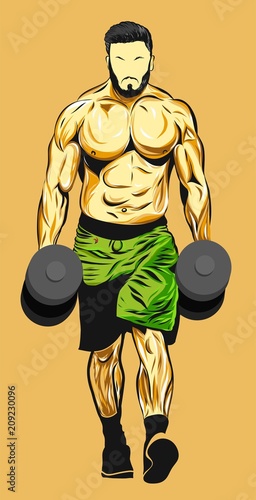 Figure athlete in a realistic style