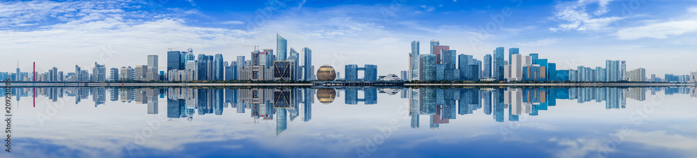 The skyline of urban architectural landscape in Hangzhou, China