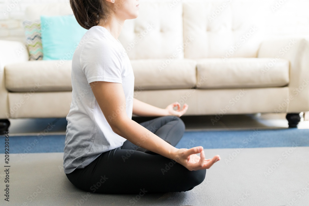 Woman in yoga meditation