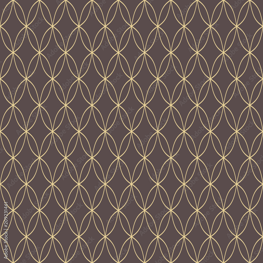 Naklejka premium Seamless vector ornament. Modern background. Geometric modern brown and golden pattern