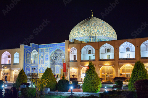 Sheikh Lotfollah Mosque at night. Isfahan. Iran photo