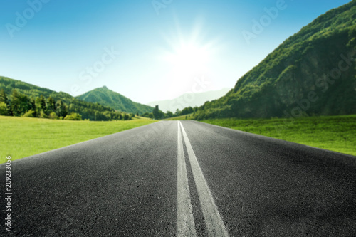 summer road background and free space for your decoration. 