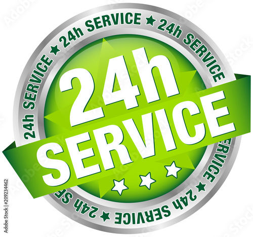 Button Banner "24h Service" grün/silber