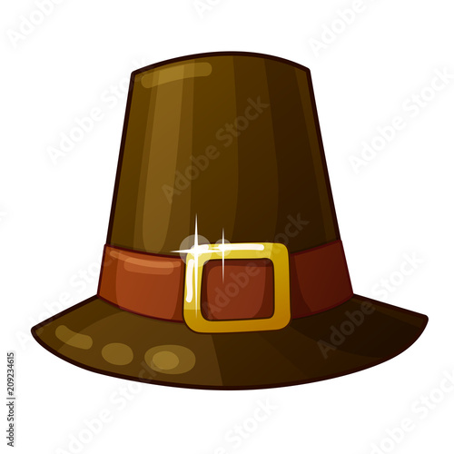Pilgrim Hat isolated on white background