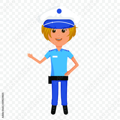 Illustration einer jungen Frau in uniform