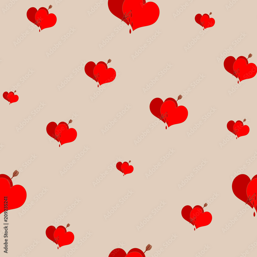 Heart color seamless pattern