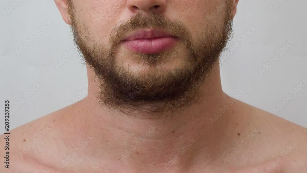 Process of growing beard on the face of young man Process of growing beard on the face of young man