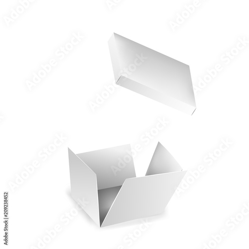 White square paper box. 