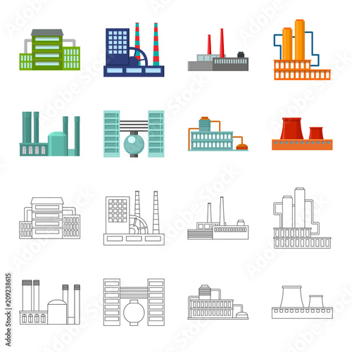 Industry, production.Factory set collection icons in cartoon,outline style vector symbol stock illustration web.