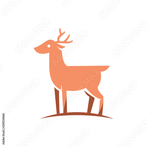 Deer Roe Standing Simple Symbol Sign