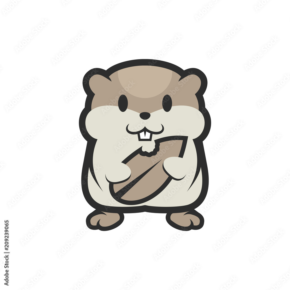 Hamster Rodents Pet Cute and Funny Cartoon Illustration