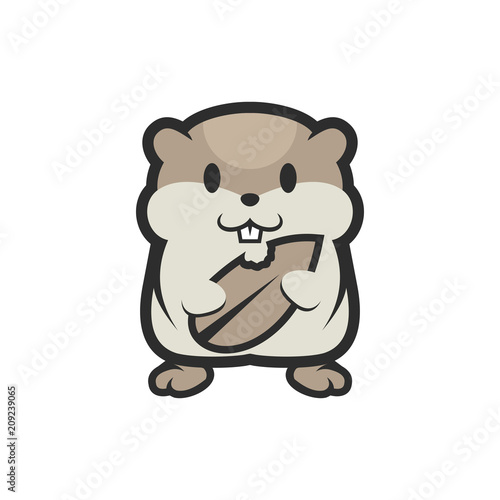 Hamster Rodents Pet Cute and Funny Cartoon Illustration