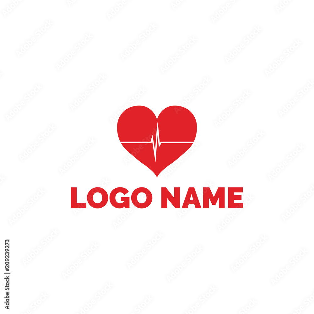 Heart logo with cardiogram . logo for clinics and hospitals Heart logo with cardiogram . logo for clinics and hospitals
