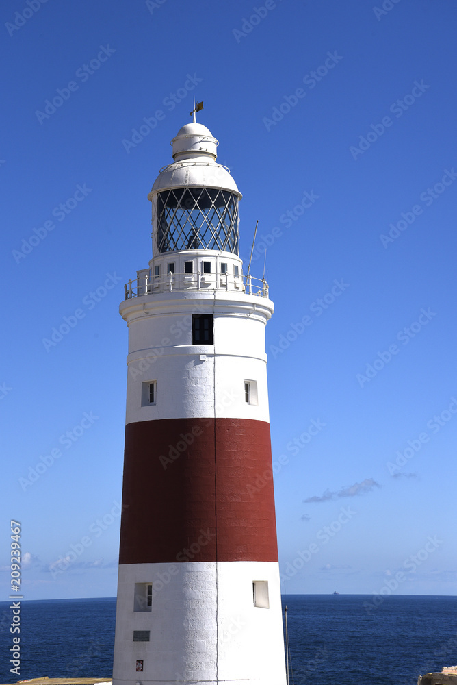 Lighthouse at Europa Point on the Rock of Gibraltar at the entrance to the Mediterranean Sea
Lighthouse at Europa Point on the Rock of Gibraltar at the entrance to the Mediterranean Sea