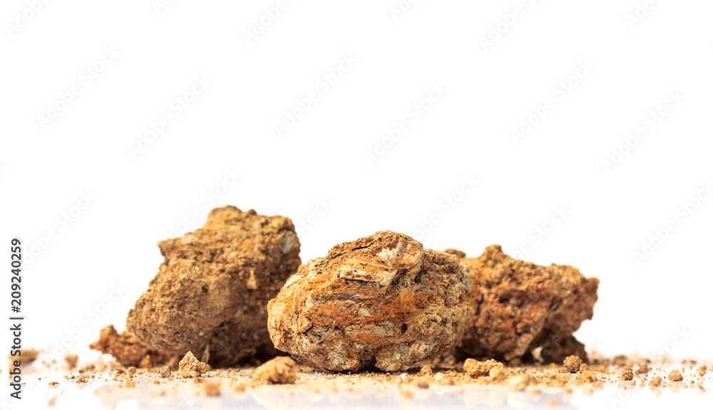 Dirt pile on white background.