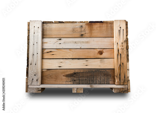 Wood Pallets - crates for transportation  - Strong cargo security isolated - white background.