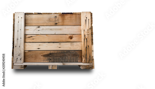 Wood Pallets - crates for transportation - Strong cargo security - isolated white background - copy space 