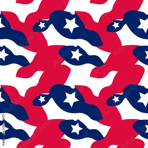Abstract camo background in national USA colors - white, red and navy blue