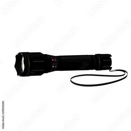 Flashlight with different modes of operation with a cord.