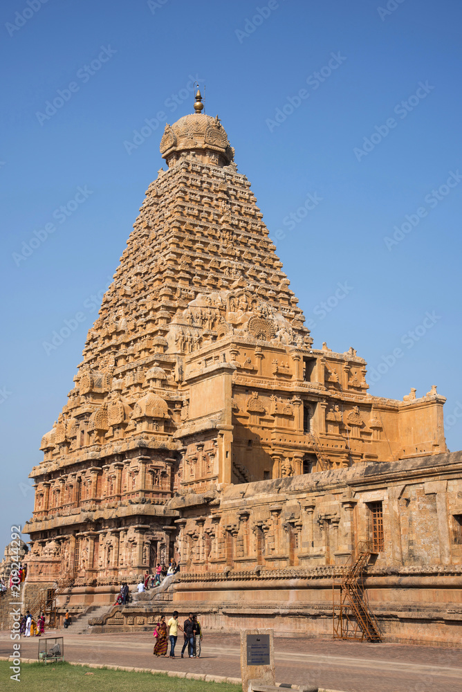 Vimana elevation. Brihadishvara Temple, Thanjavur, Tamil Nadu