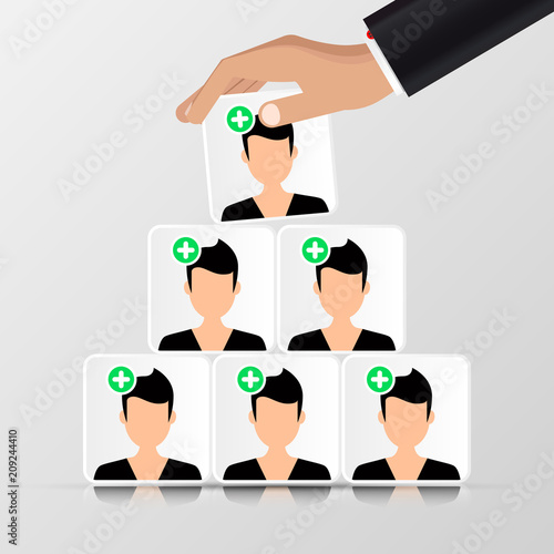 Group of people. Business concept. Pyramid. Organization