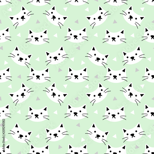 Cute cat seamless pattern