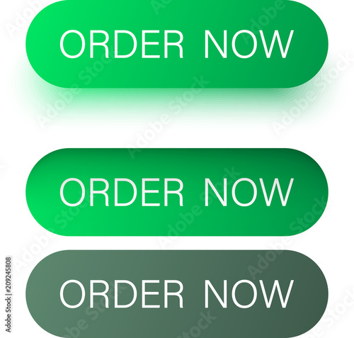 Green order now web buttons with isolated on white.