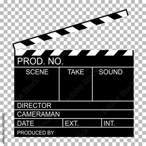 blank director clapboard  on transparent background vector