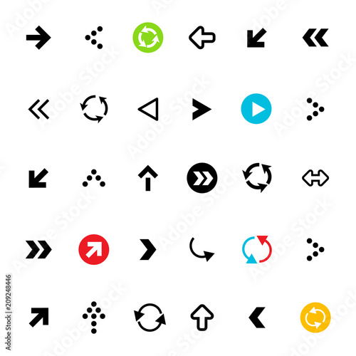 Arrow. Vector Flat Design Arrows Set.