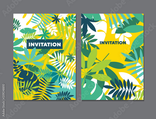 Green simple tropical leave...