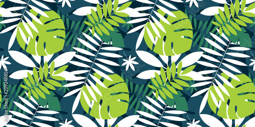 Simple green tropical leave...