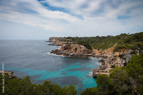 Mallorca, Spain  March 17, 2018: views of paradisiacal coves of Mallorca © fjgalcaraz