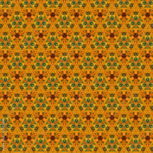 Seamless pattern background. Symmetric vintage fabric texture. Decor for design trendy fashion clothes, textile and print. High resolution desktop wallpaper. Template for hand made products decoration