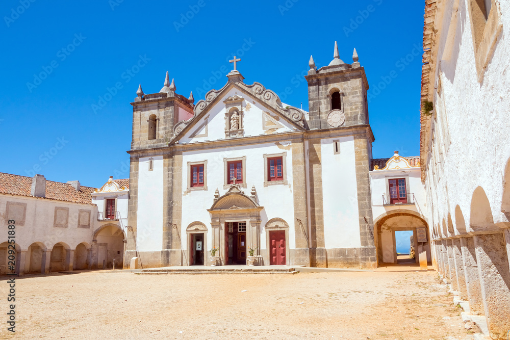 Baroque church in the Sanctuary of Nossa Senhora do Cabo, Sesimbra, Portugal